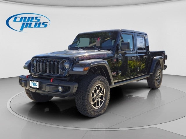 2025 Jeep Gladiator Rubicon X in Black Clear-Coat Exterior Paint — front three-quarter view